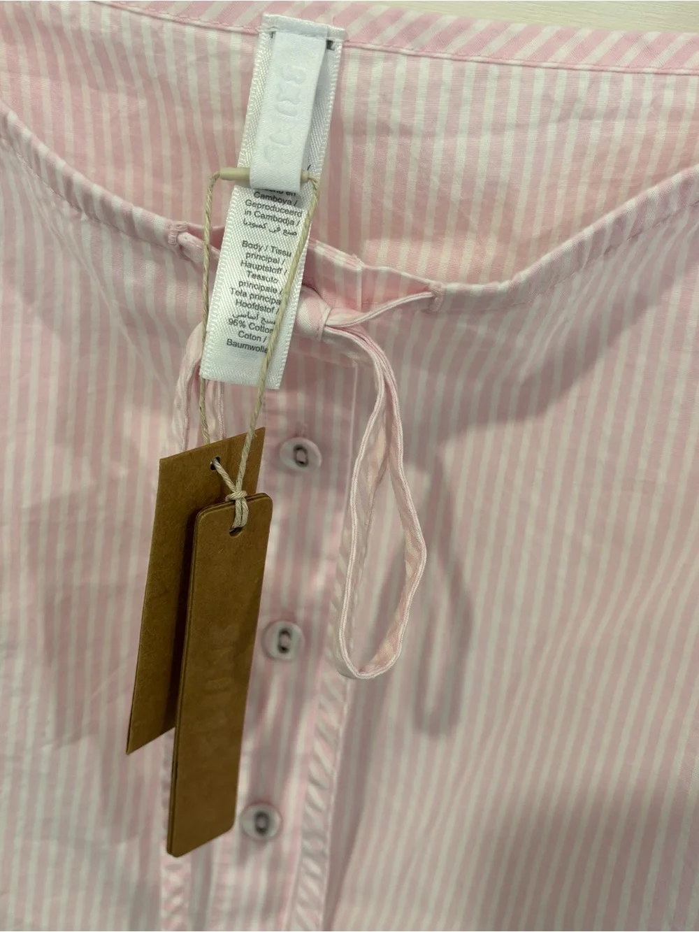 Skims Cotton Poplin Sleep Tank NWT in Cherry Blossom Stripe Size Large MSRP $44